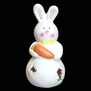Vtg Tea Light Candle Holder Easter Bunny Rabbit Carrot